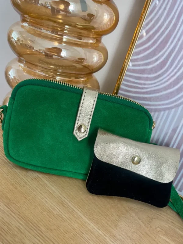 Pochettes, Sacs*Justine Boutique Porte monnaie daim noir