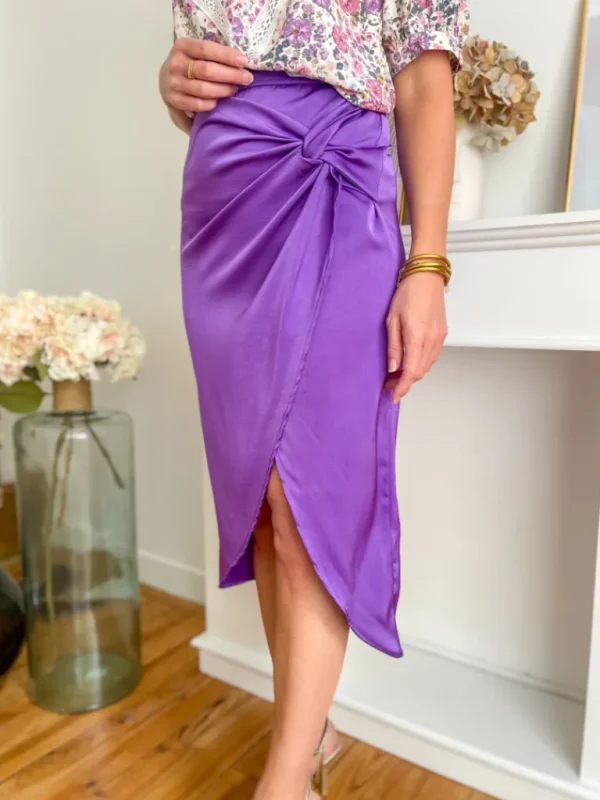 Robes, Jupes*Justine Boutique Purple jupe satinée