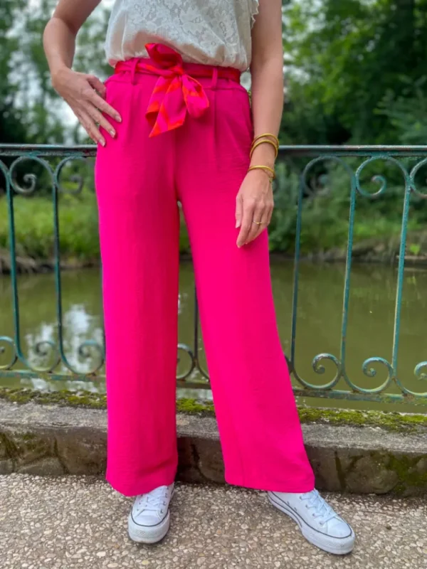 Pantalons, Jeans*Justine Boutique Rafael pantalon fluide fuchsia