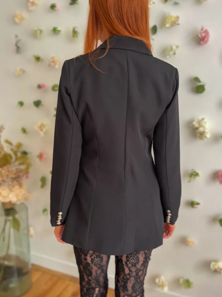 romain_blazer_cintr_noir_5.webp Vestes, Manteaux*Justine Boutique Romain blazer cintré noir