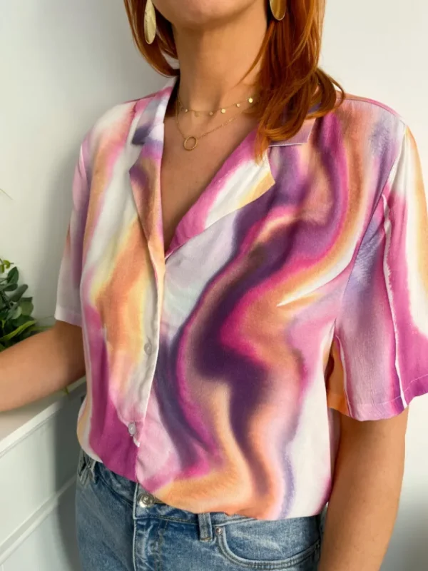 Tops, Blouses*Justine Boutique Rulla blouse imprimé fuchsia