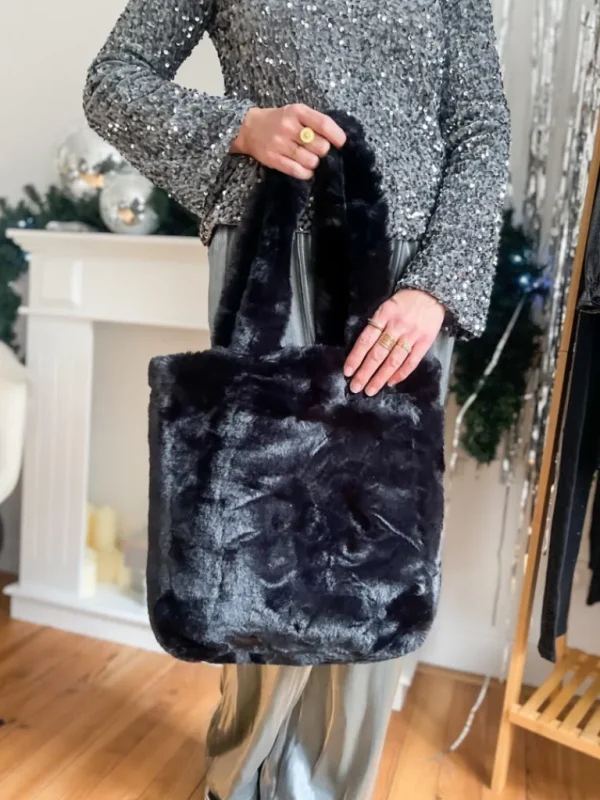 Pochettes, Sacs*Justine Boutique Sac cabas pilou noir