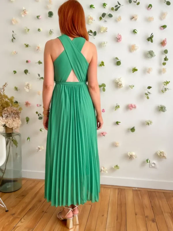 Robes, Jupes*Justine Boutique Sacha robe verte décolletée