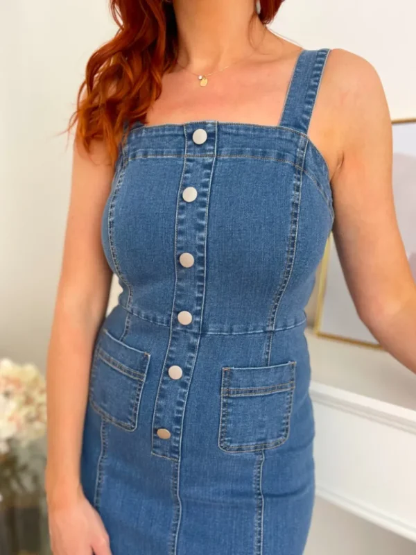 Robes, Jupes*Justine Boutique Saila robe en jean à bretelles