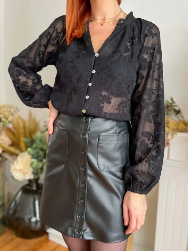 Robes, Jupes*Justine Boutique Sally jupe simili cuir noir