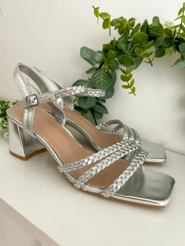 Chaussures, Chaussettes*Justine Boutique Selena sandales argentées