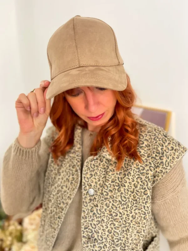 Echarpes, Bandeaux, Mitaines Et Casquettes*Justine Boutique Siena casquette suédine taupe