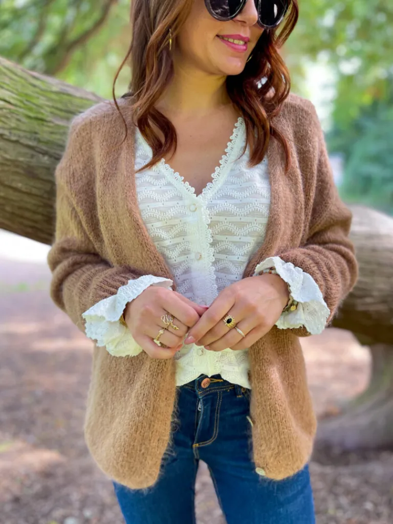 suzy_gilet_mohair_camel_5.webp Pulls, Gilets*Justine Boutique Suzy gilet mohair camel
