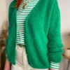 Pulls, Gilets*Justine Boutique Suzy gilet mohair vert