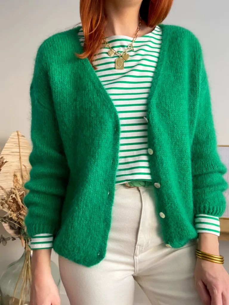 suzy_gilet_mohair_vert_2.webp Pulls, Gilets*Justine Boutique Suzy gilet mohair vert