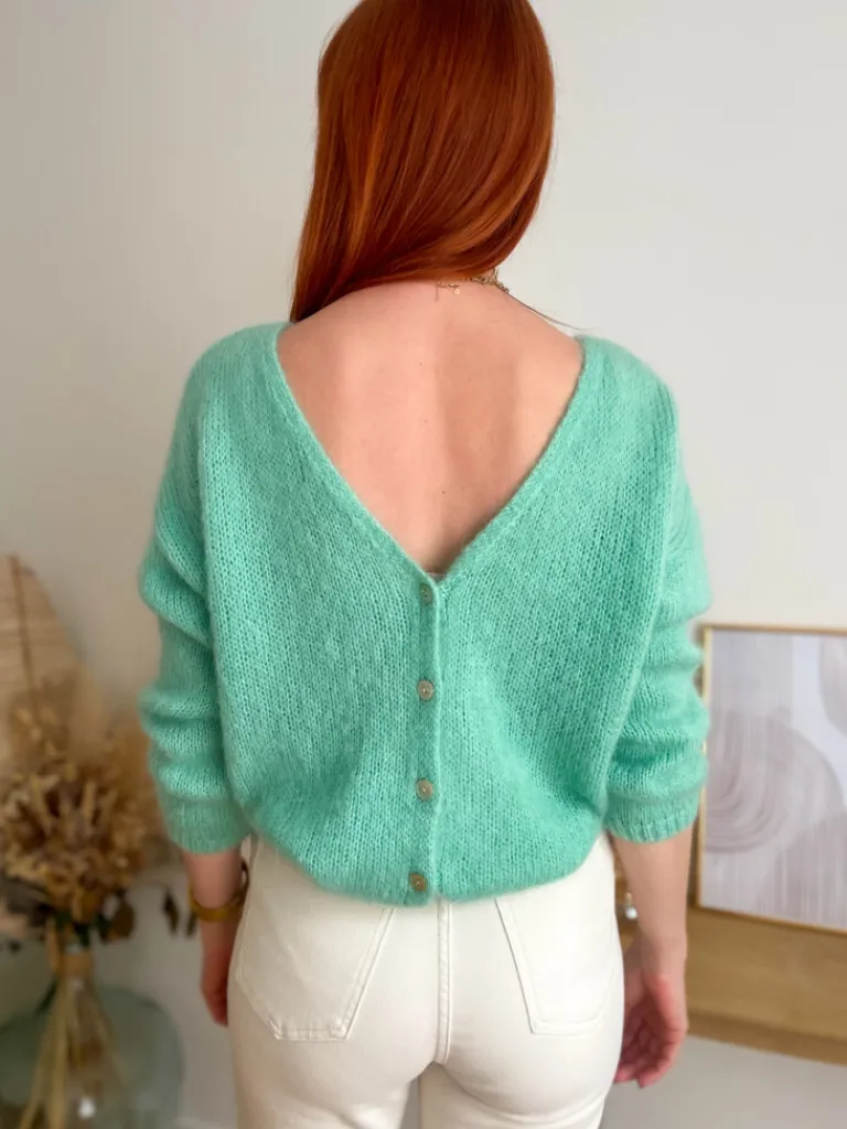 suzy_gilet_mohair_vert_am_1.webp Pulls, Gilets*Justine Boutique Suzy gilet mohair vert amande