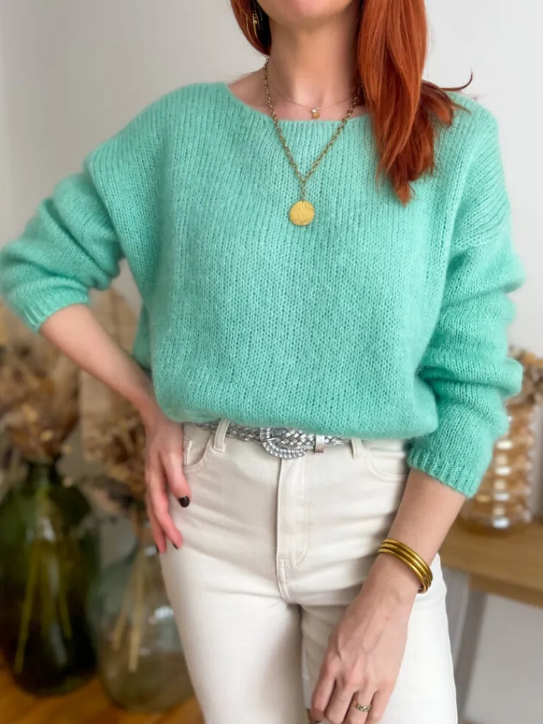 suzy_gilet_mohair_vert_am_4.webp Pulls, Gilets*Justine Boutique Suzy gilet mohair vert amande
