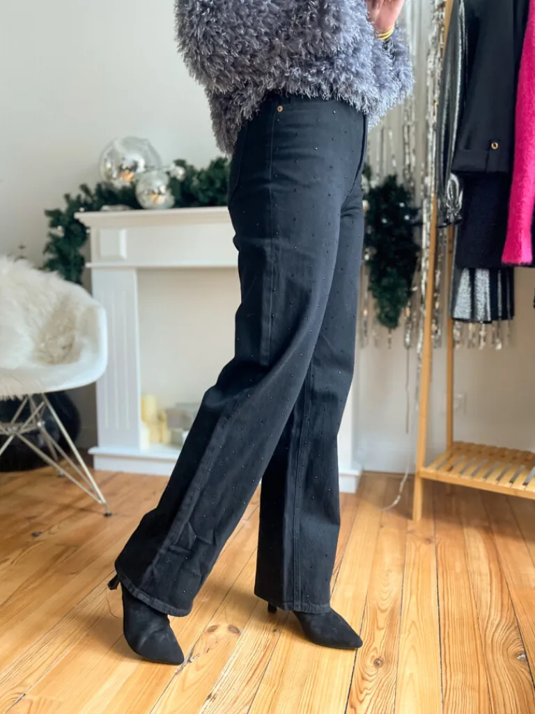 tessa_jean_flare_sequins__2.webp Pantalons, Jeans*Justine Boutique Tessa jean flare sequins noir