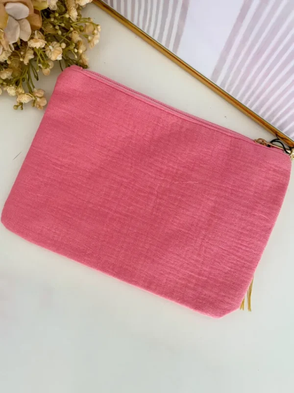 Pochettes, Sacs*Justine Boutique Trousse rose “Jolie comme un cœur”
