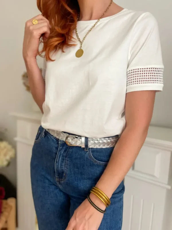 Tops, Blouses*Justine Boutique Vacy tee shirt blanc