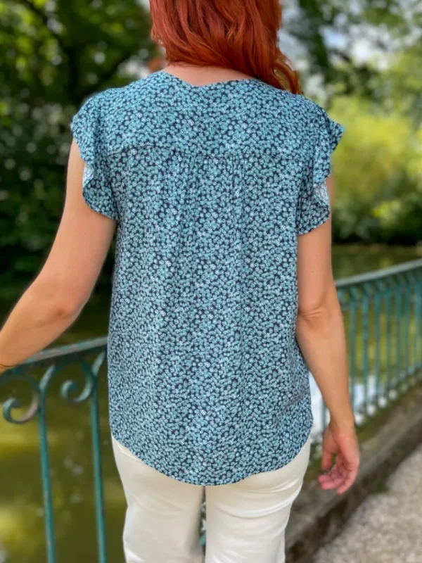 Tops, Blouses*Justine Boutique Vera top à motif fleuri bleu
